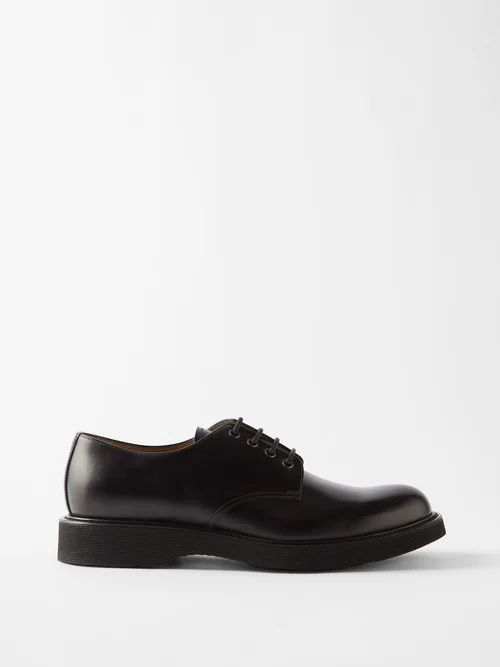 Haverhill Leather Derby Shoes - Mens - Black