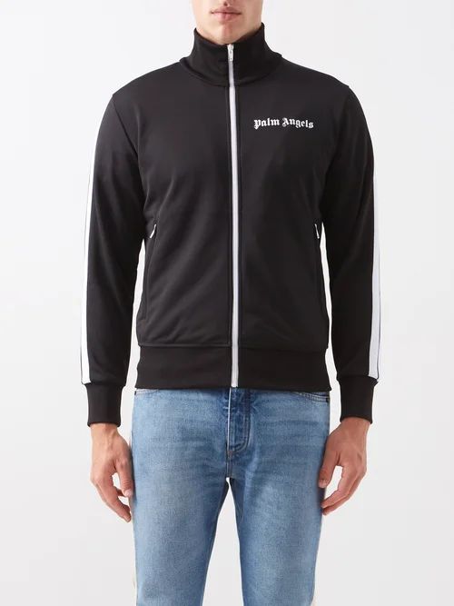 Logo-print Jersey Track Jacket - Mens - Black