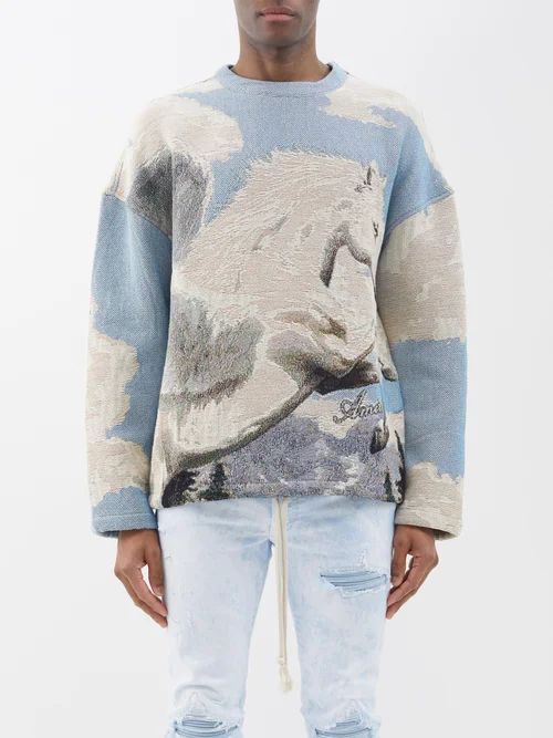 Tapestry Pegasus Cotton Sweatshirt - Mens - Multi