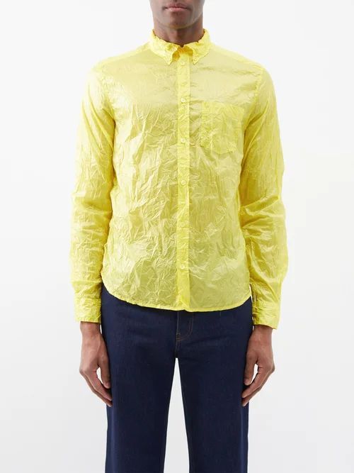 Crinkled-nylon Shirt - Mens - Yellow