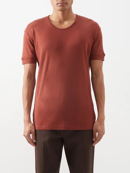Crew-neck Cotton-jersey T-shirt - Mens - Red