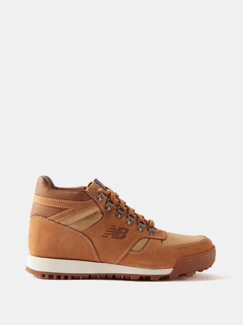 Rainier Leather High-top Trainers - Mens - Beige
