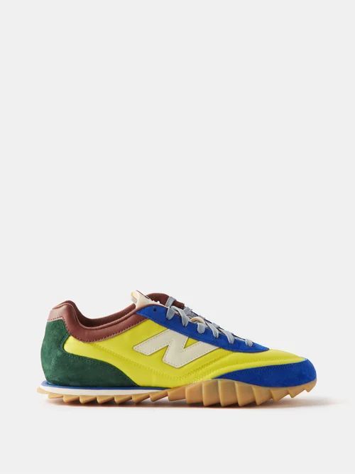 Urc30 Suede And Mesh Trainers - Mens - Yellow Blue
