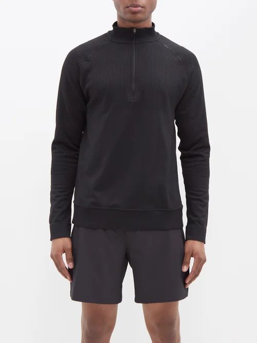 Engineered Warmth Waffle-knit Sweatshirt - Mens - Black