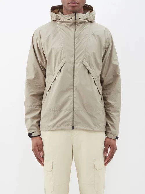 Packable Ripstop Hooded Jacket - Mens - Beige