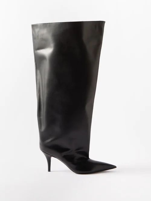 Wader 90 Leather Knee-high Boots - Mens - Black