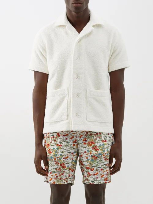 Griffith Cotton-blend Terry Shirt - Mens - Cream