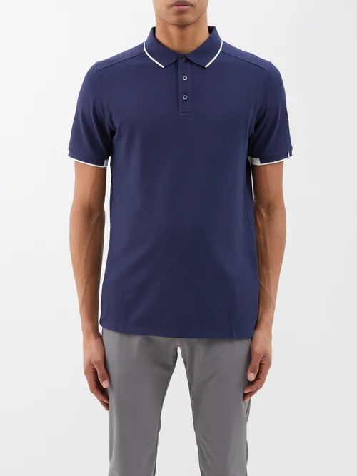Stan Cotton-blend Piqu�� Polo Shirt - Mens - Blue Navy