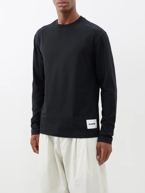 Pack Of Three Organic-cotton Jersey T-shirts - Mens - Black