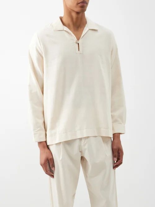 El Abrazo Organic Cotton-blend Polo Shirt - Mens - Beige