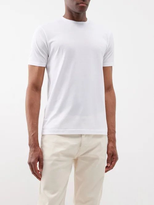 Crew-neck Cotton-jersey T-shirt - Mens - White