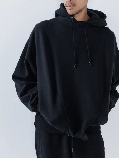 Oversized Recycled-cotton Blend Hoodie - Mens - Black