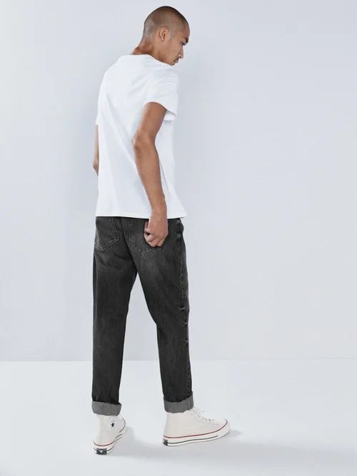 Single Organic-cotton Slim-leg Jeans - Mens - Black