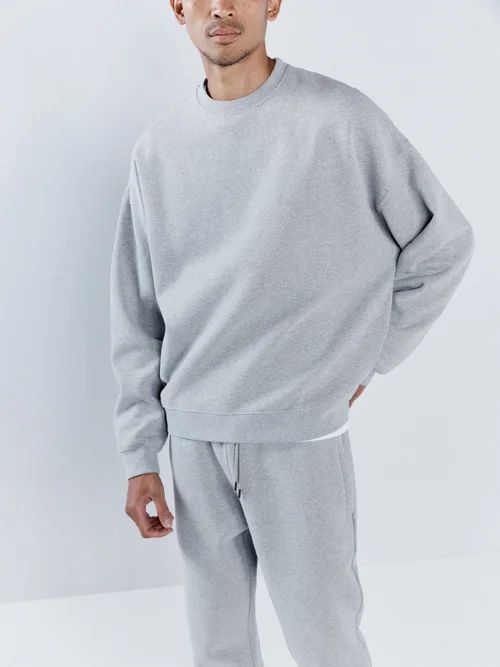 Recycled-yarn Cotton-blend Sweatshirt - Mens - Grey