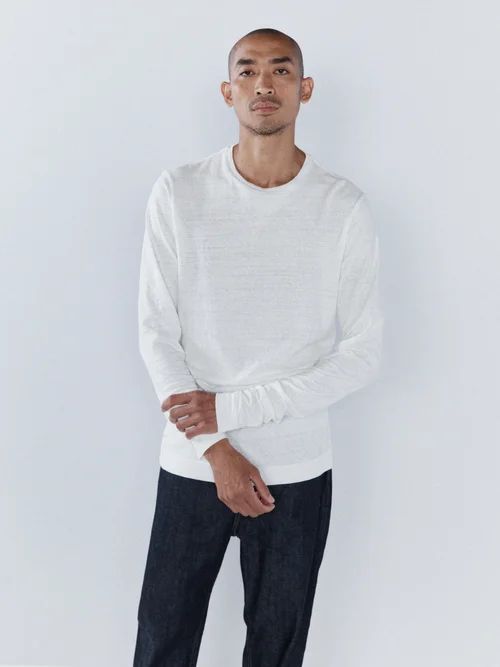 Fallen Cotton Long-sleeved T-shirt - Mens - White