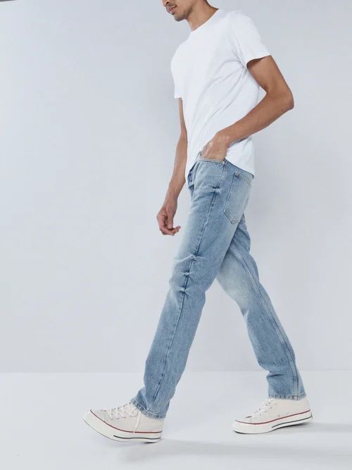 Line Organic Slim-leg Jeans - Mens - Light Blue