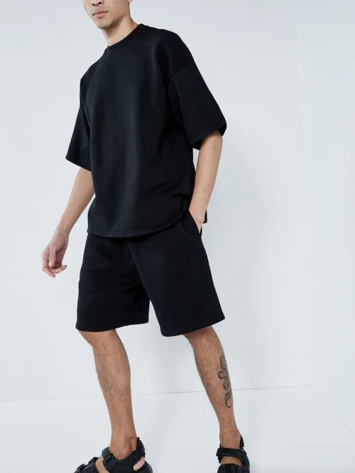 Organic Cotton Jersey Sweat Shorts - Mens - Black