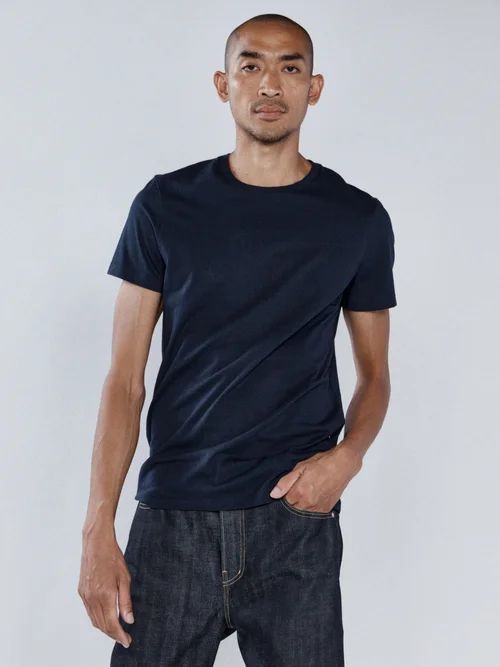 Slim-fit Organic And Recycled Cotton T-shirt - Mens - Navy