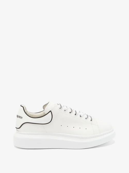 Oversized Raised-sole Leather Trainers - Mens - White