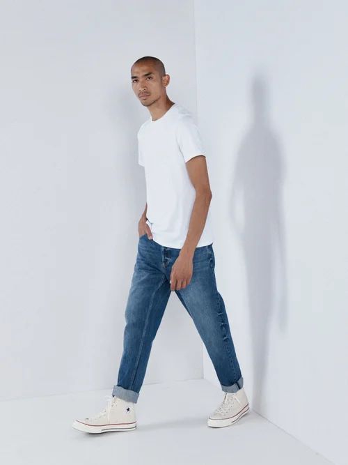 Dip Organic-cotton Skinny-leg Jeans - Mens - Dark Blue