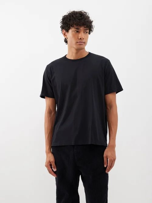 Crew-neck Cotton T-shirt - Mens - Black
