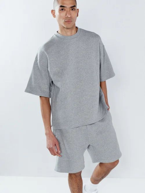 Organic Cotton Jersey Sweatshirt Tee - Mens - Grey Multi