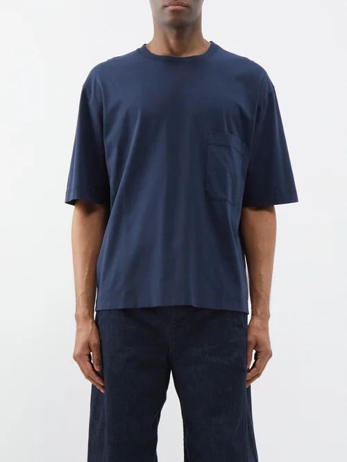 Oversized Cotton-jersey T-shirt - Mens - Blue