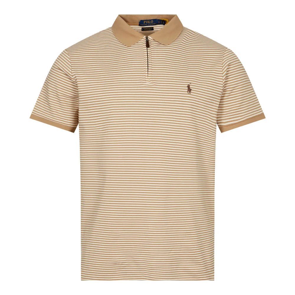 Stripe Polo Shirt - Brown / Cream