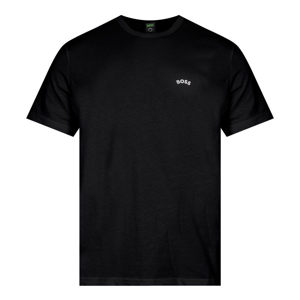 Athleisure Curved T-Shirt - Black