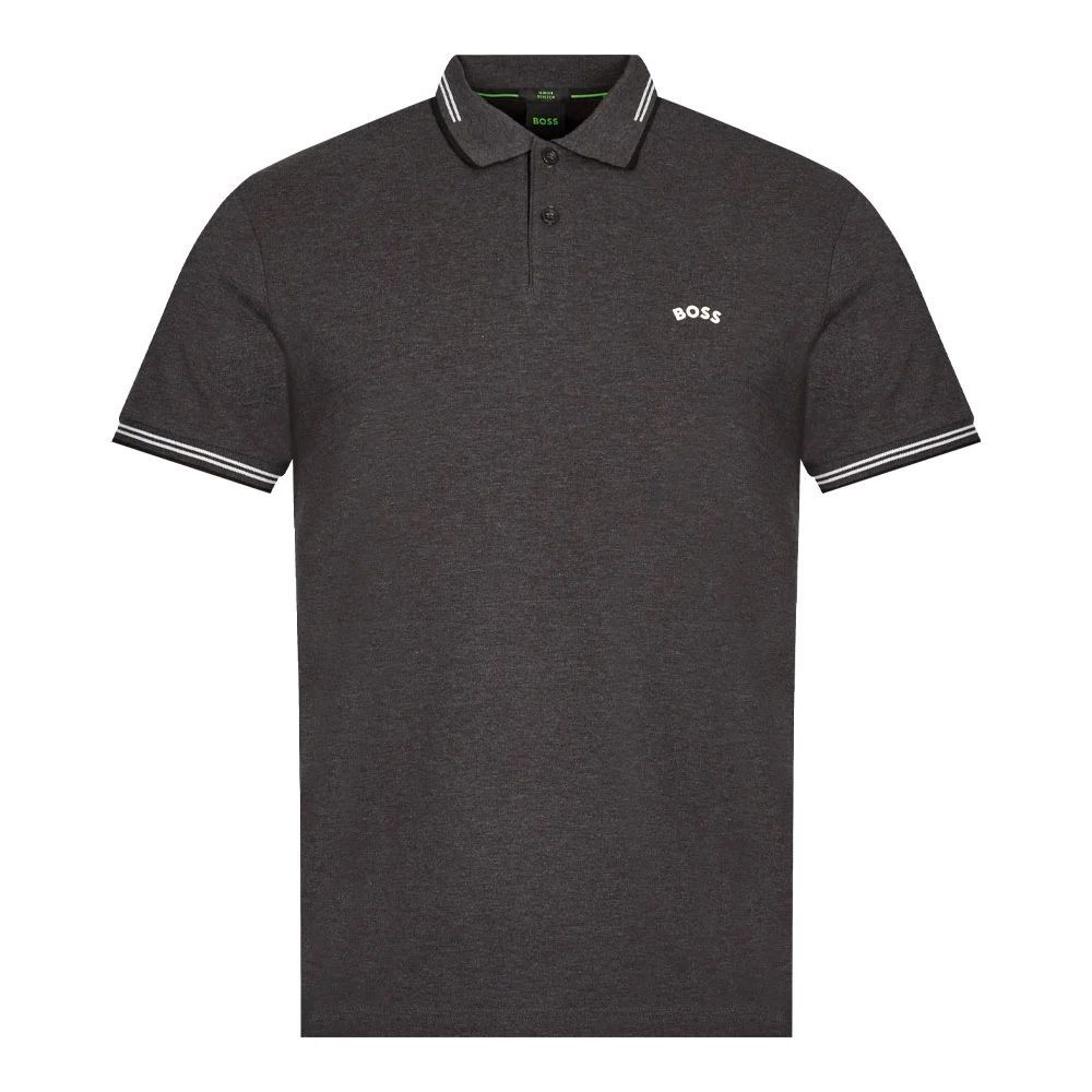 Athleisure Paul Curved Polo Shirt - Charcoal