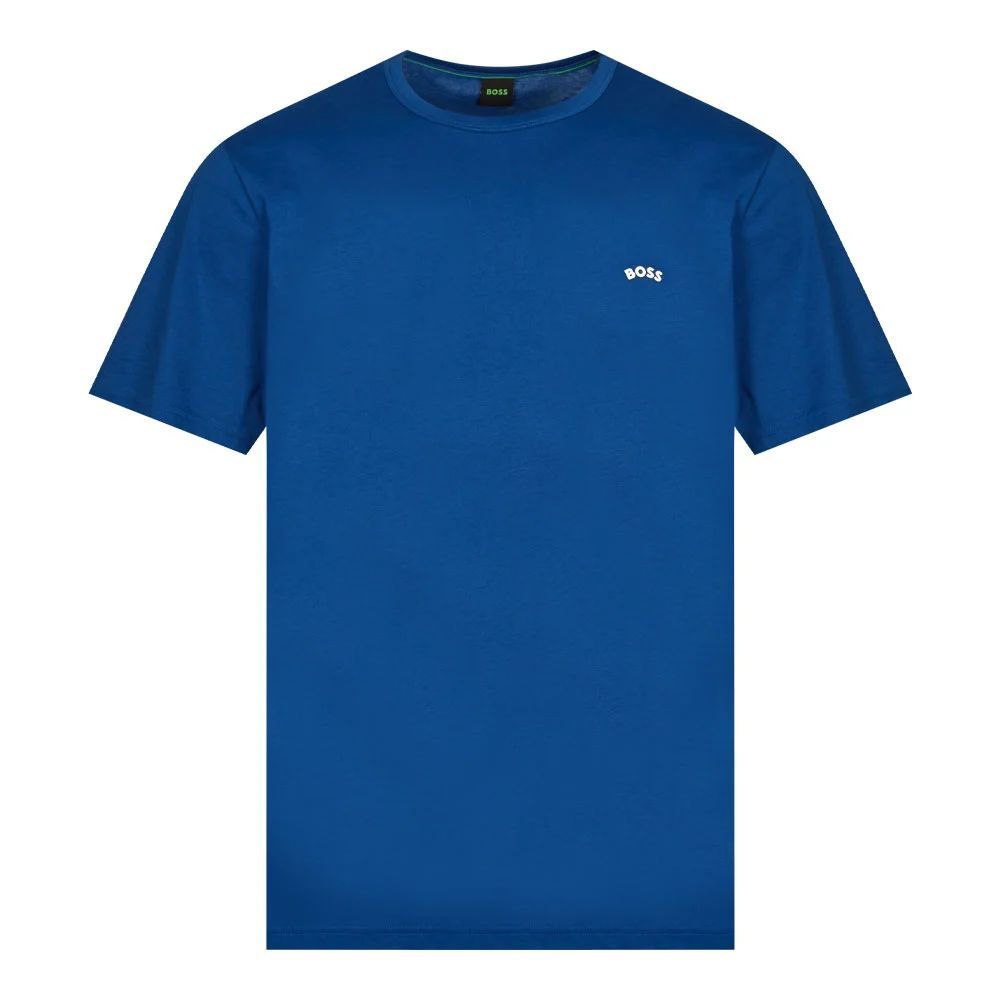 Athleisure Curved T-Shirt - Bright Blue