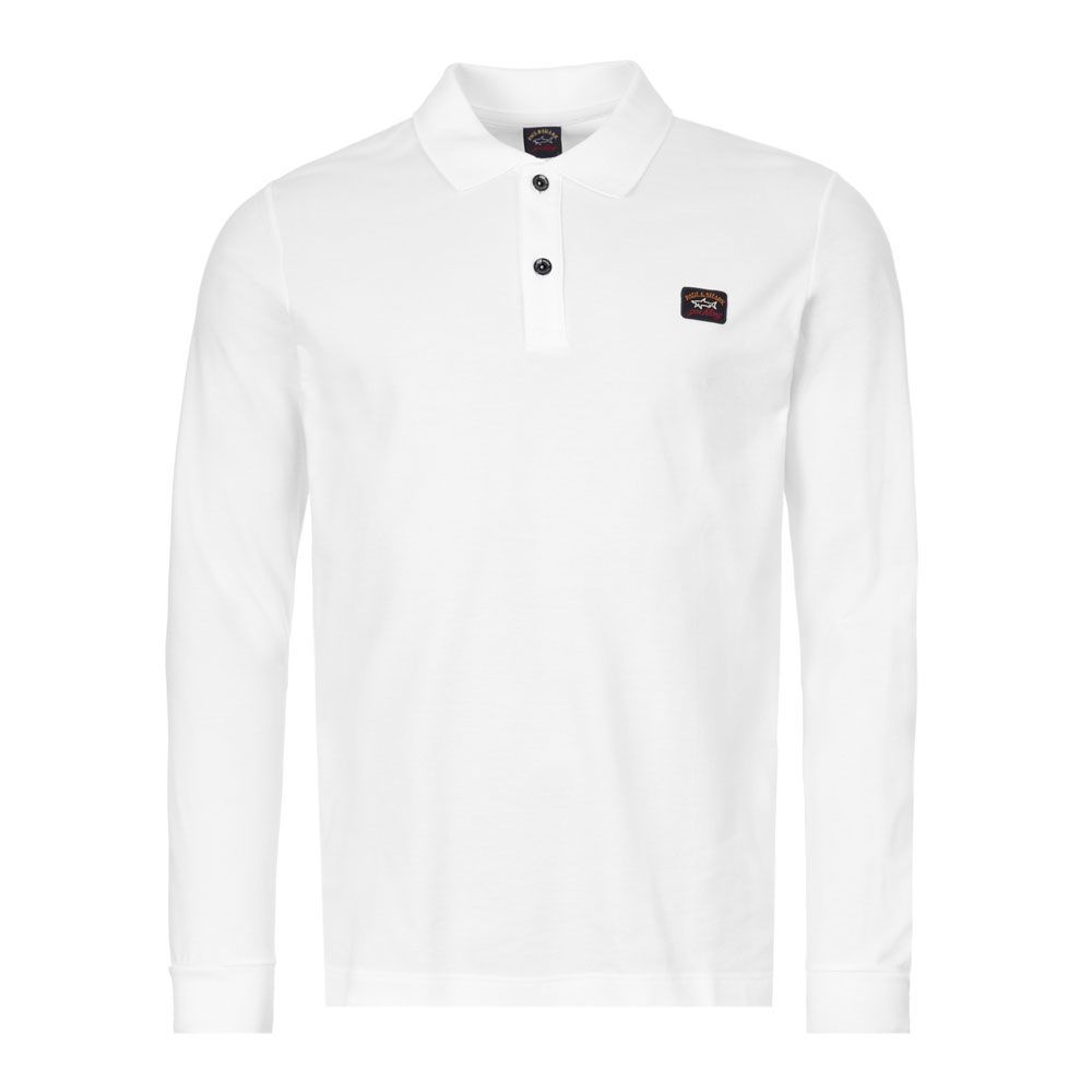 Long Sleeve Polo Shirt - White