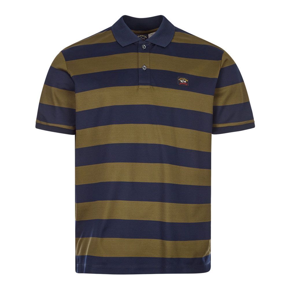 Stripe Polo Shirt - Navy / Green
