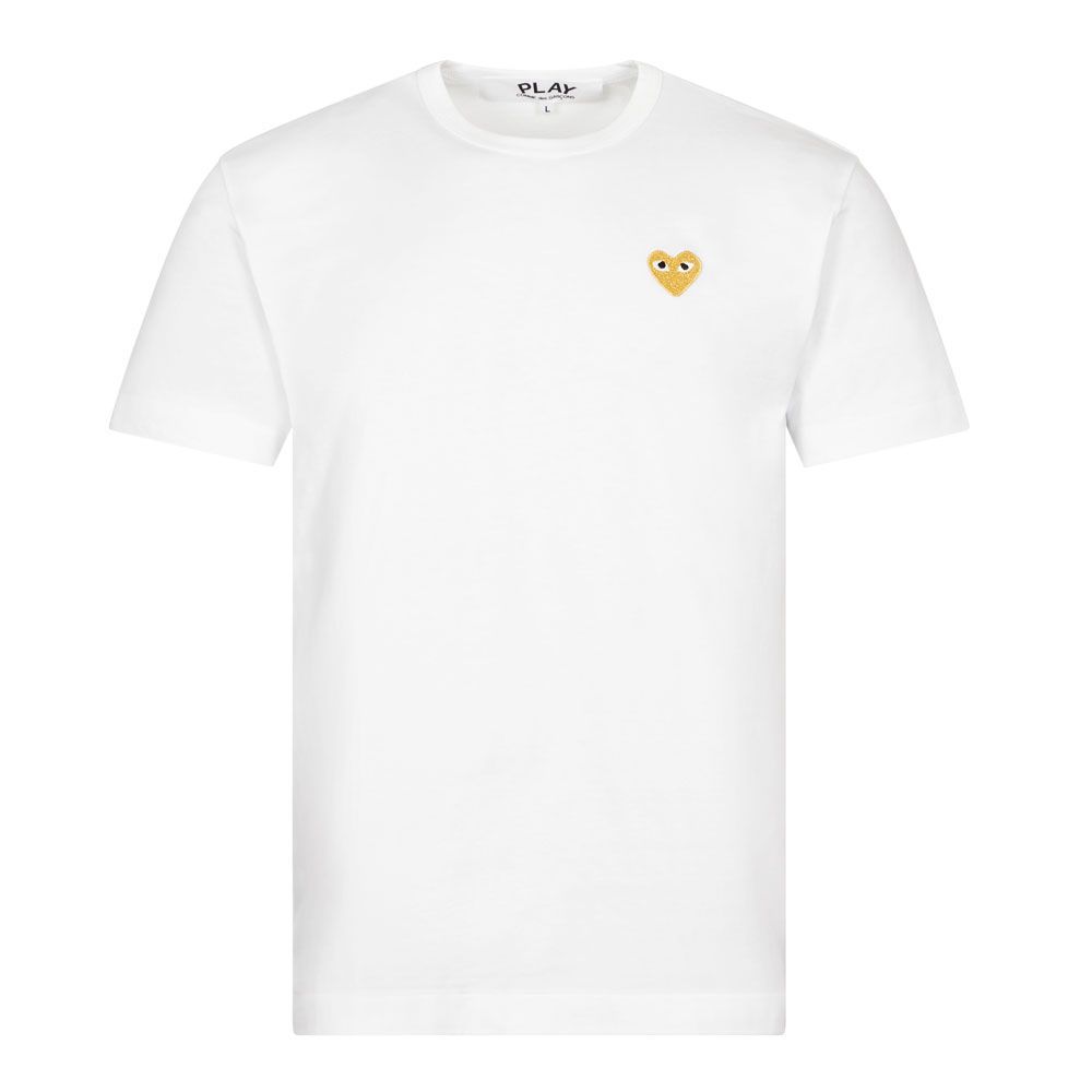 Play Gold Heart Logo T-Shirt - White