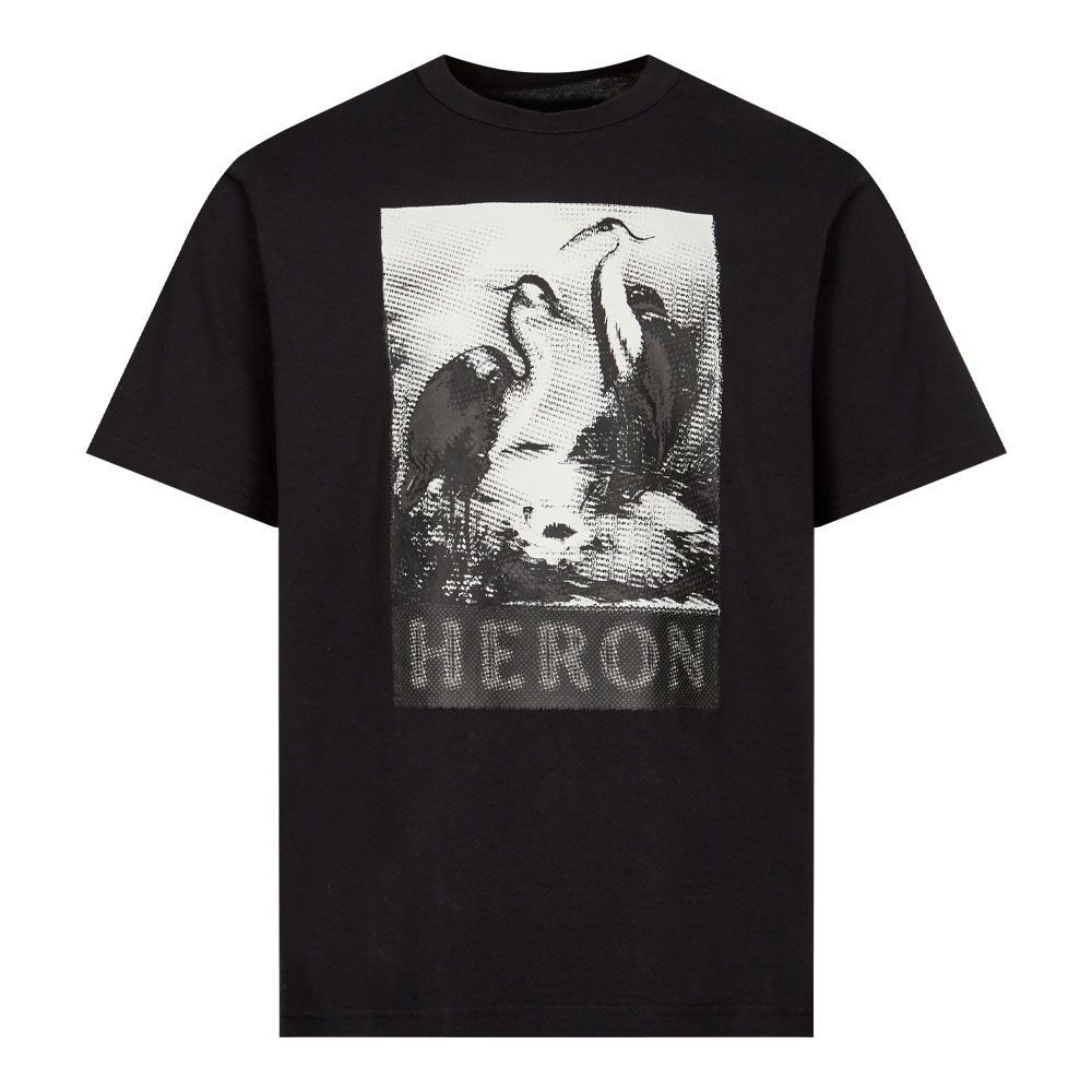 Halftone Heron T-Shirt - Black