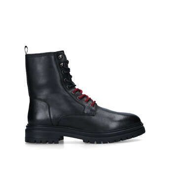 Mens Kg Kurt Geiger Admiralblack Leather Lace Up Boots, 9 UK