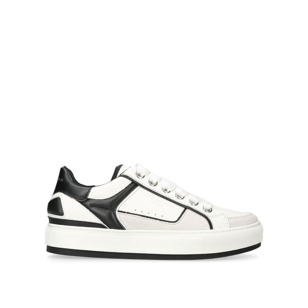 Men's Trainers White Black Suede Leather Southbank