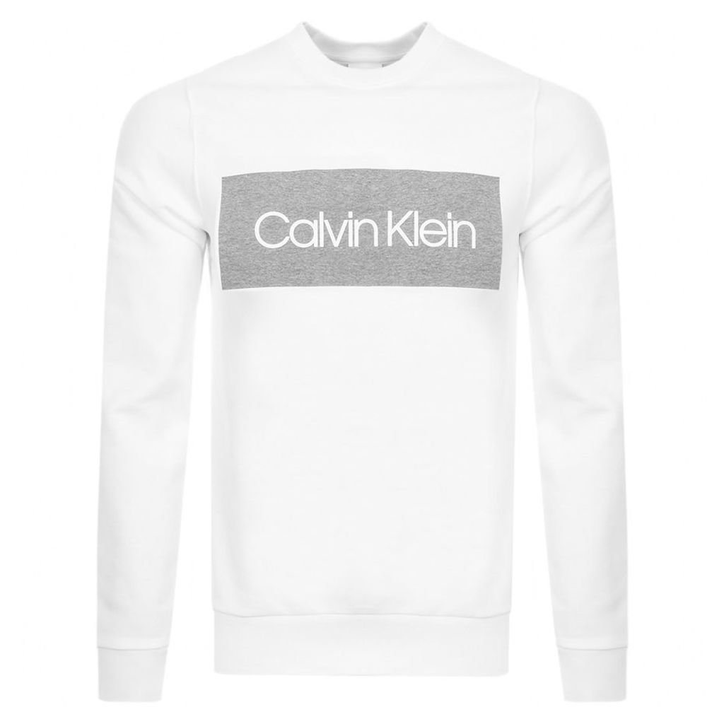 Calvin Klein Logo Crew Neck Sweatshirt White