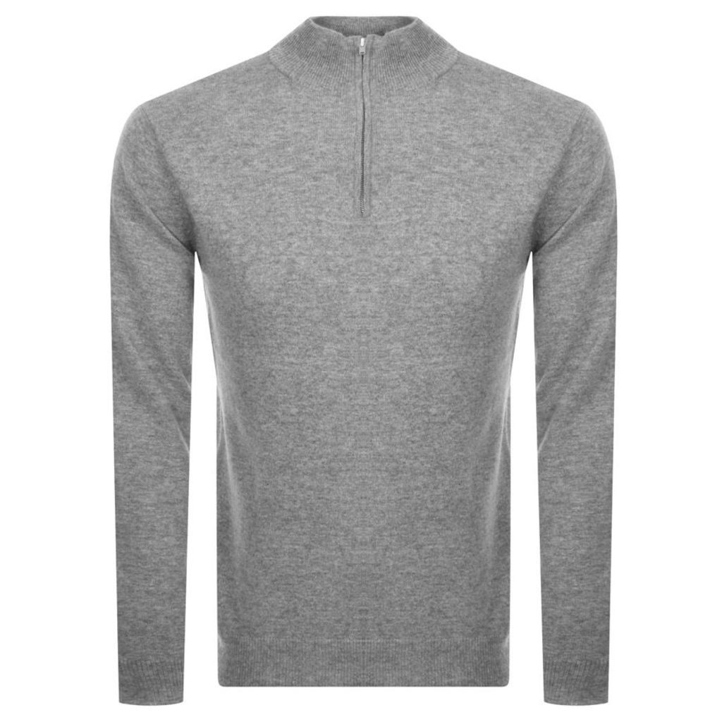 Casherino Zip Knit Sweatshirt Grey