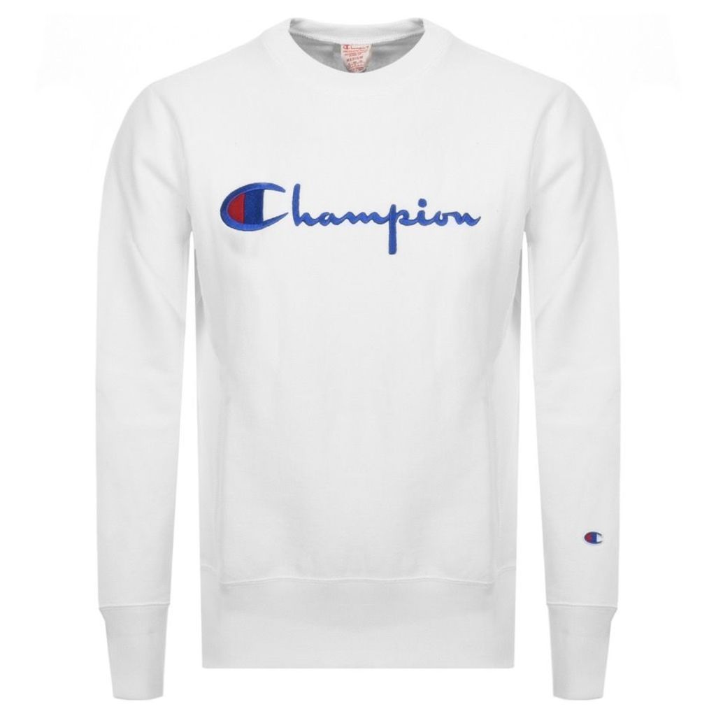 Champion Crew Neck Logo Sweatshirt White