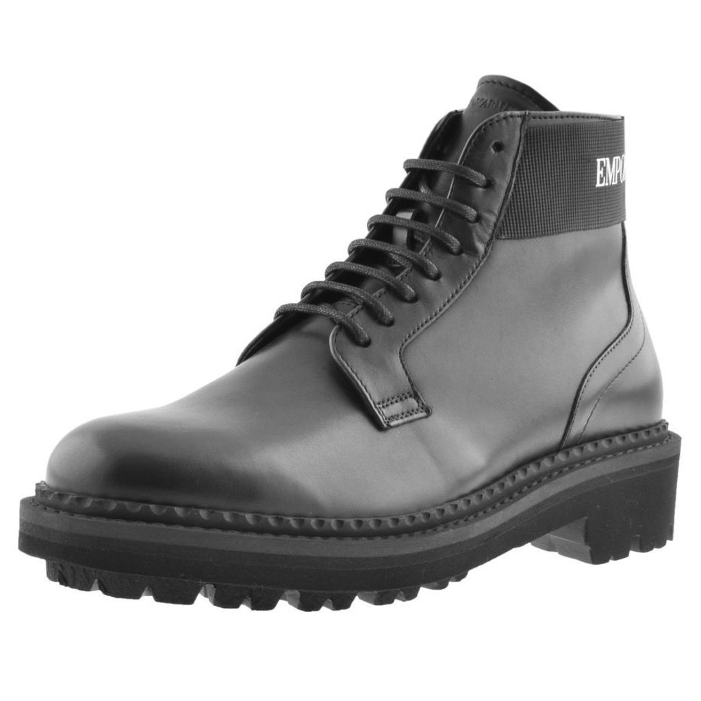 Emporio Armani Leather Boots Black