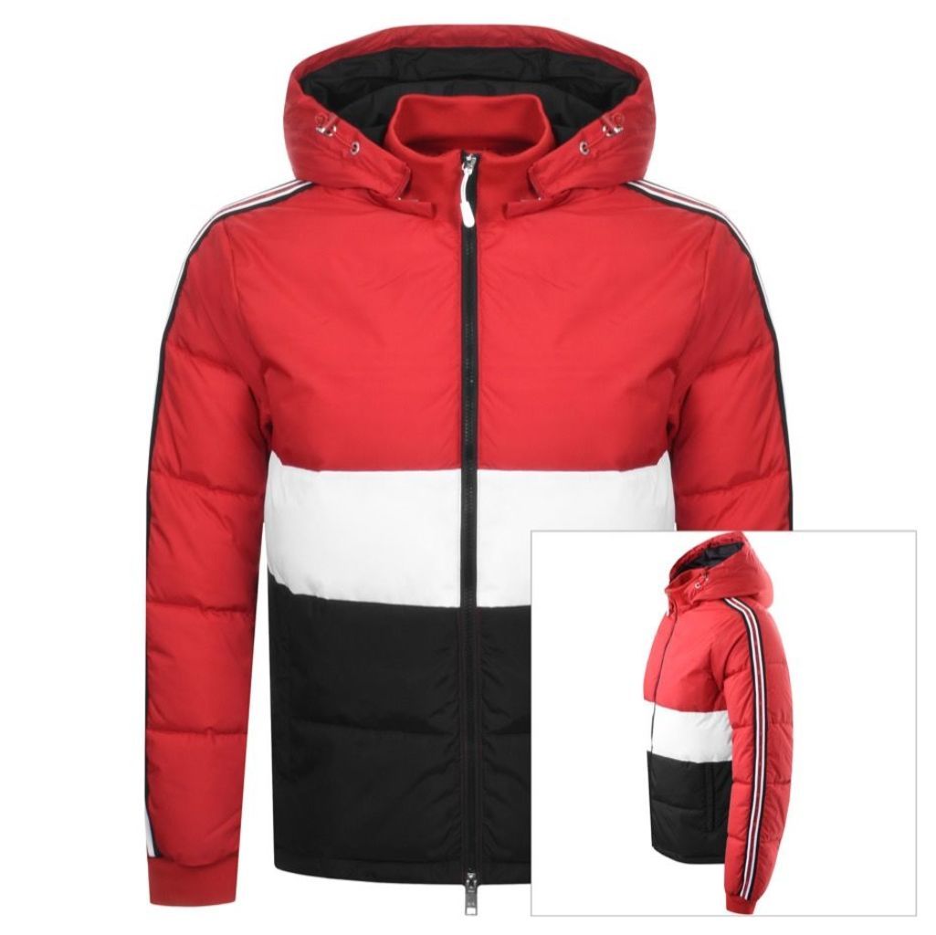 Armani Exchange Hooded Logo Jacket Red