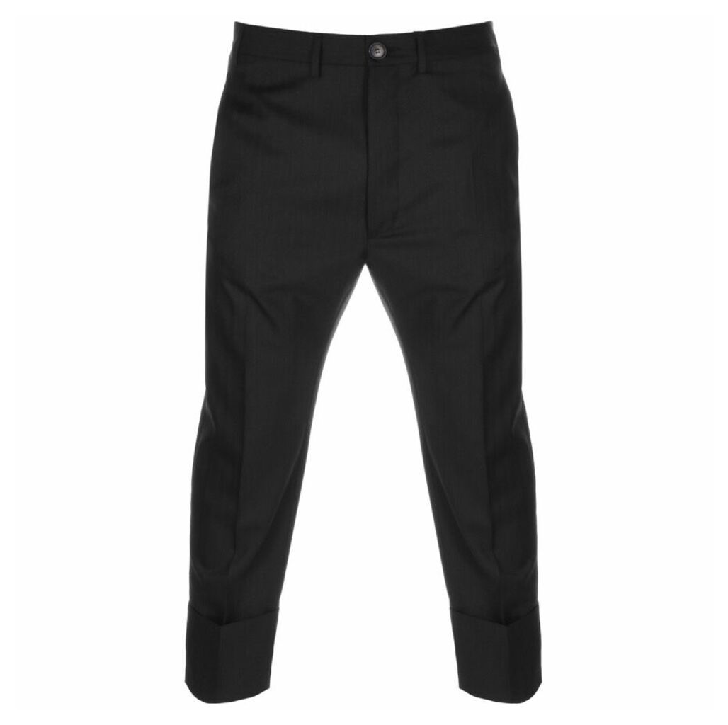 Cropped Trousers Black