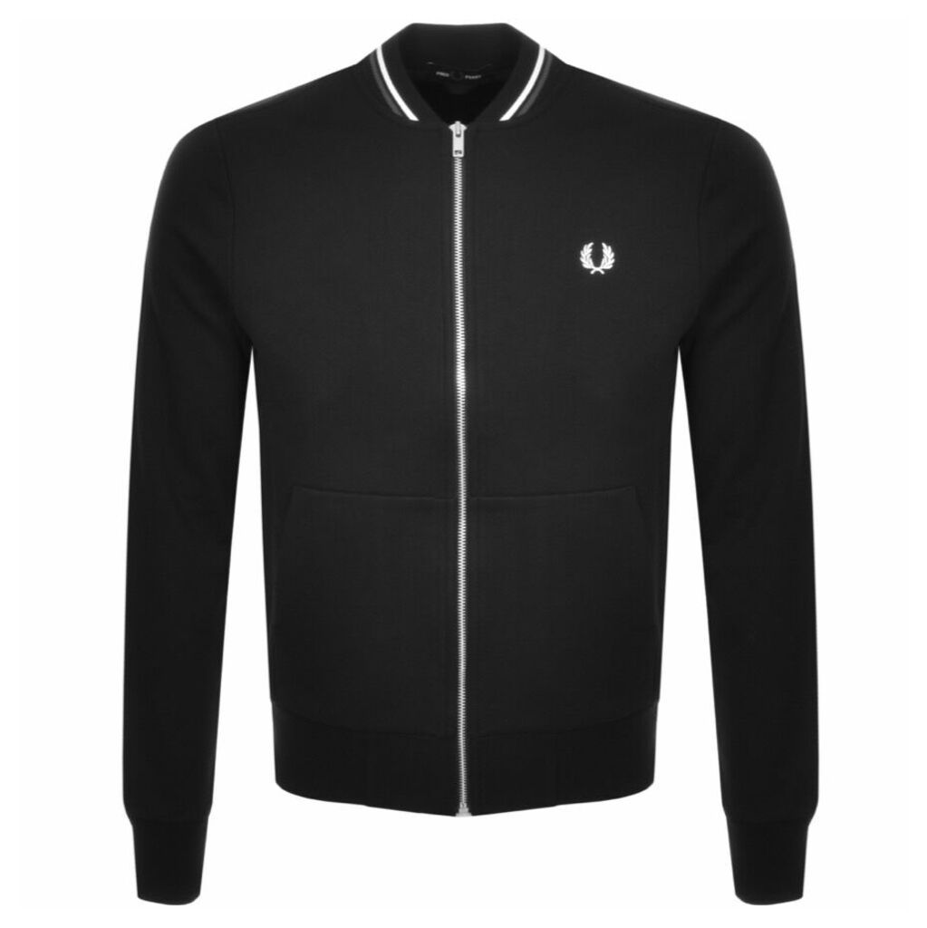 Fred Perry Tipped Bomber Sweatshirt Black