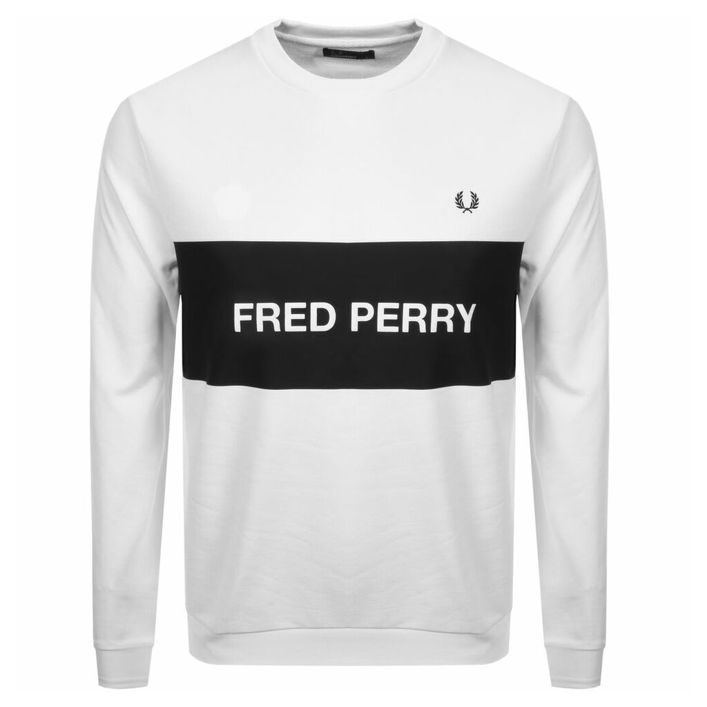 Fred Perry Crew Neck Logo Sweatshirt White