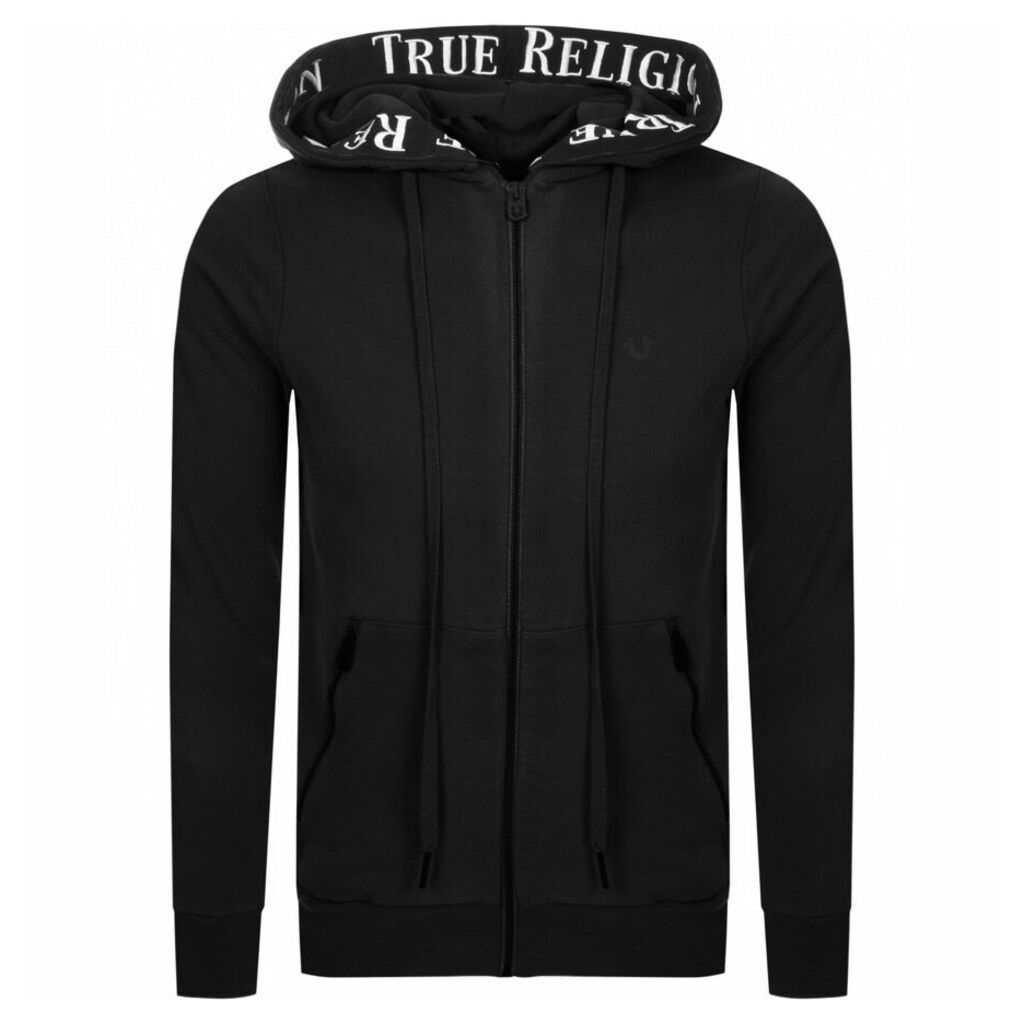 True Religion Taped Full Zip Hoodie Black