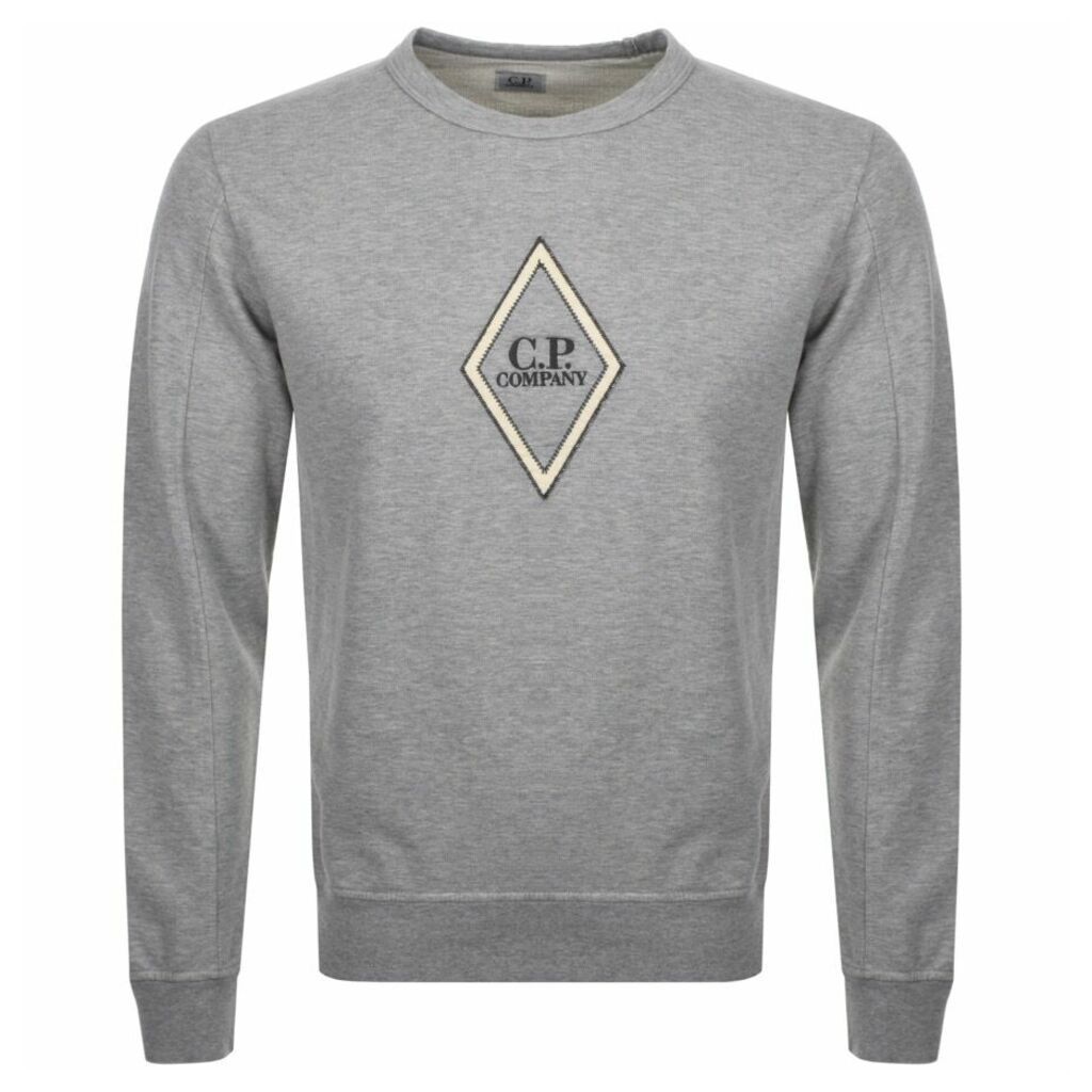CP Company Crew Neck Logo Sweatshirt Grey