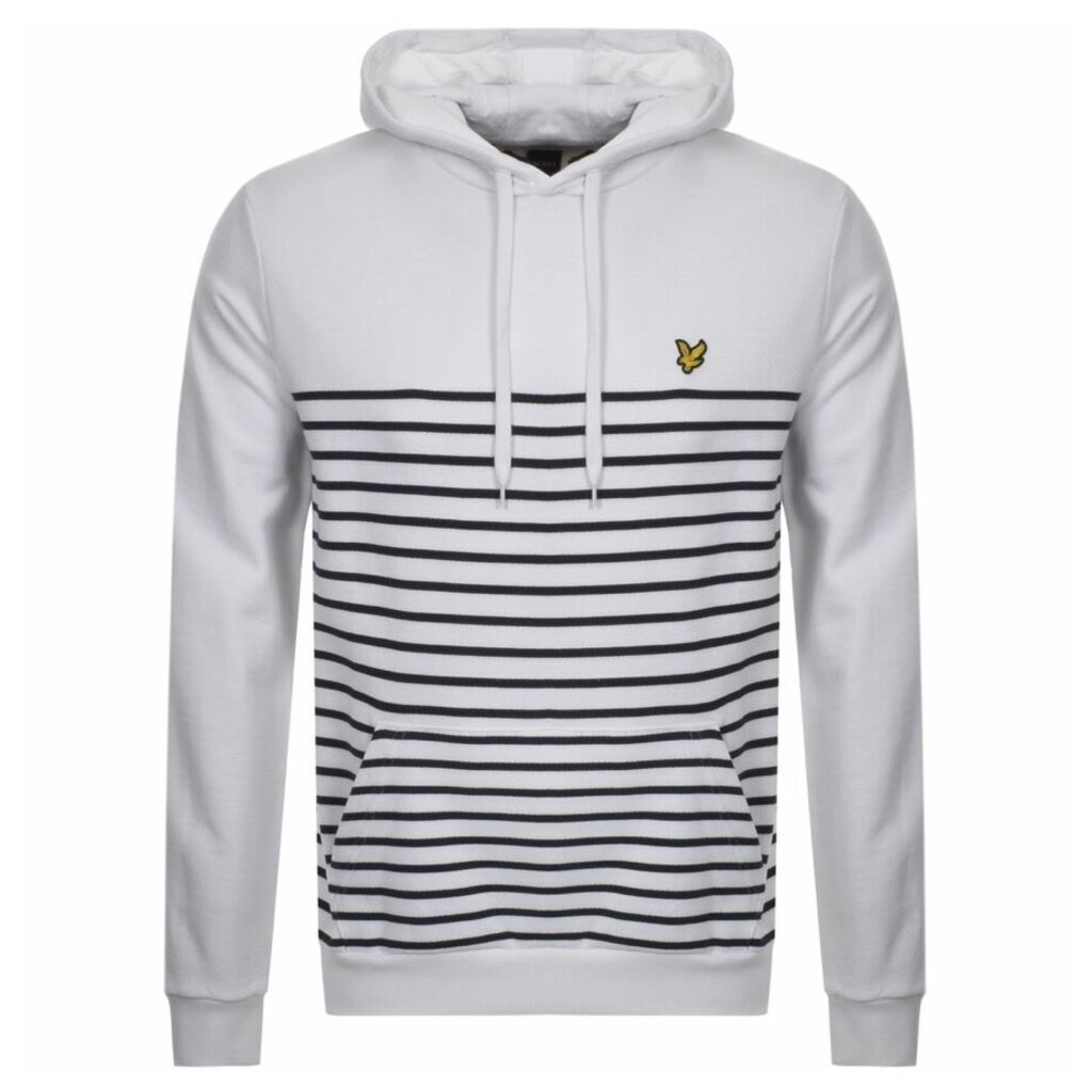 Lyle And Scott Stripe Pullover Hoodie White