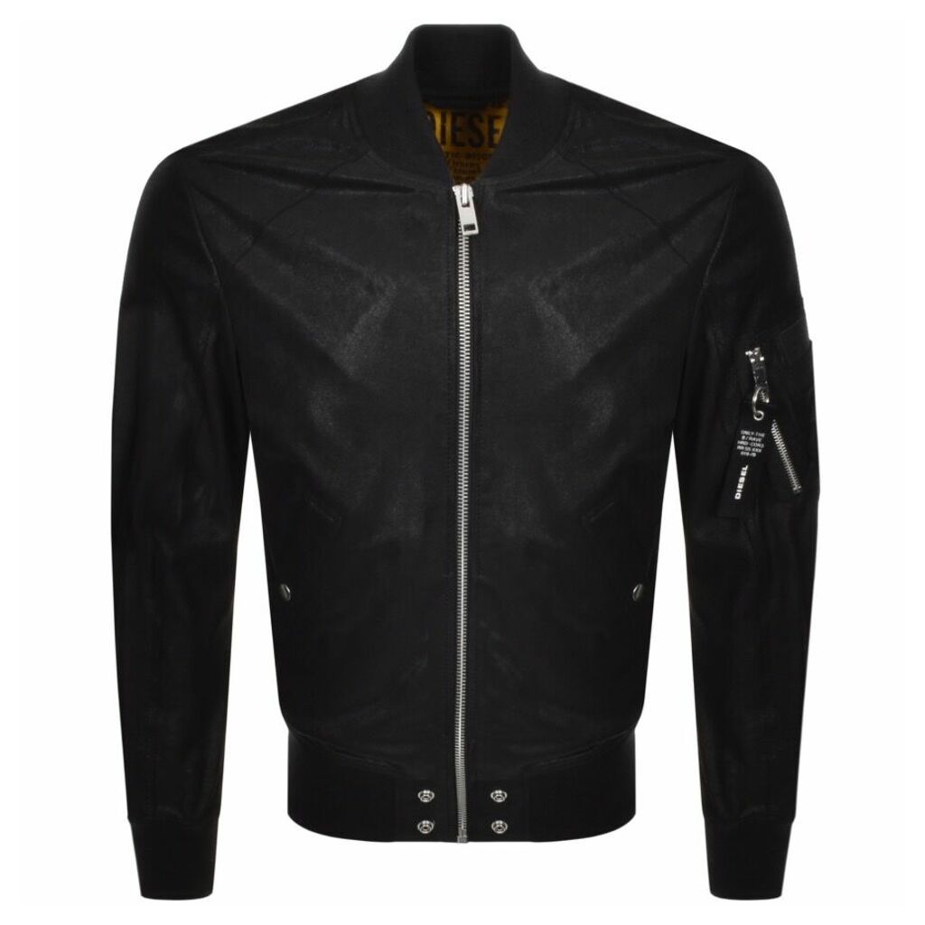 Diesel J Nikolai Leather Jacket Black