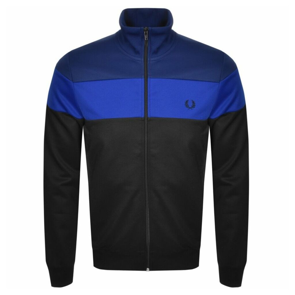 Fred Perry Colour Block Track Zip Sweatshirt Blue